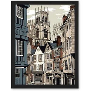 Artery8 Shambles Street Cityscape with York Minster Towers Artwork Framed Wall Art Print 18X24 Inch Artery8 Shambles Street Cityscape with York Minster Towers Artwork Framed Wall Art Print 18X24 Inch