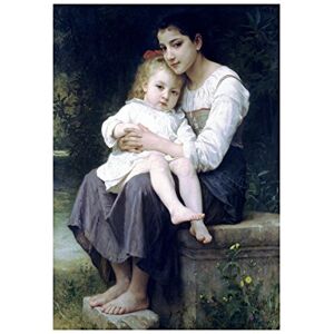 Wee Blue Coo Painting Bouguereau Big Sis Old Master Wall Art Print Wee Blue Coo Painting Bouguereau Big Sis Old Master Wall Art Print