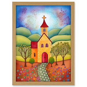 Artery8 Countryside Chapel Spring Landscape Folk Art Watercolour Painting Artwork Framed A3 Wall Art Print Artery8 Countryside Chapel Spring Landscape Folk Art Watercolour Painting Artwork Framed A3 Wall Art Print
