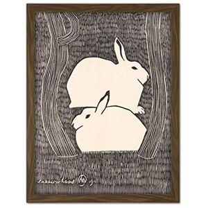 Artery8 Samuel Jessurun De Mesquita Two Snow Hare Artwork Framed Wall Art Print 18X24 Inch Artery8 Samuel Jessurun De Mesquita Two Snow Hare Artwork Framed Wall Art Print 18X24 Inch