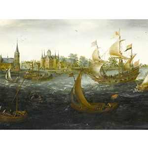 Artery8 Anthonisz Ships Off Ijsselmonde Painting Unframed Wall Art Print Poster Home Decor Premium Artery8 Anthonisz Ships Off Ijsselmonde Painting Unframed Wall Art Print Poster Home Decor Premium