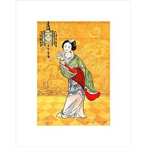 Wee Blue Coo Painting Postcard Japanese Woman Geisha Lantern Japan Wall Art Print Wee Blue Coo Painting Postcard Japanese Woman Geisha Lantern Japan Wall Art Print