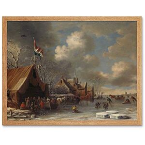 Artery8 Thomas Heeremans Enjoying The Ice Skating Painting Art Print Framed Poster Wall Decor 12x16 inch Artery8 Thomas Heeremans Enjoying The Ice Skating Painting Art Print Framed Poster Wall Decor 12x16 inch