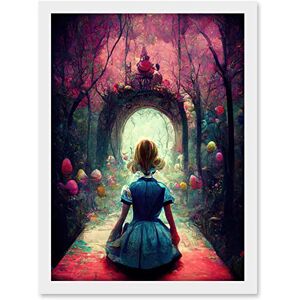 Doppelganger33 LTD Alice In Wonderland Through Looking Glass Enchanted Pink Forest Artwork Framed A3 Wall Art Print Doppelganger33 LTD Alice In Wonderland Through Looking Glass Enchanted Pink Forest Artwork Framed A3 Wall Art Print