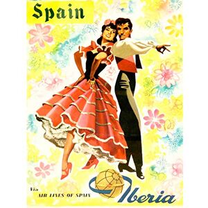 Wee Blue Coo TRAVEL TOURISM SPAIN FLAMENCO DANCE DRESS AIRLINE FLOWERS 30X40 CMS FINE ART PRINT ART POSTER BB9947 Wee Blue Coo TRAVEL TOURISM SPAIN FLAMENCO DANCE DRESS AIRLINE FLOWERS 30X40 CMS FINE ART PRINT ART POSTER BB9947