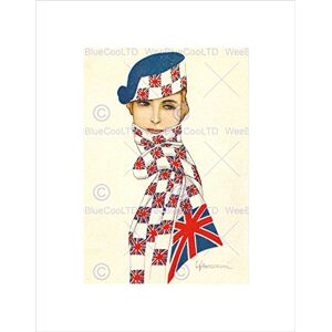 Wee Blue Coo Britain British Flag Art Deco Glamour Postcard Union Jack Wall Art Print Wee Blue Coo Britain British Flag Art Deco Glamour Postcard Union Jack Wall Art Print