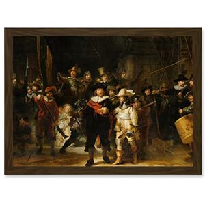 Artery8 Rembrandt Night Watch Scene The Shooting Company Artwork Framed Wall Art Print A4 Artery8 Rembrandt Night Watch Scene The Shooting Company Artwork Framed Wall Art Print A4