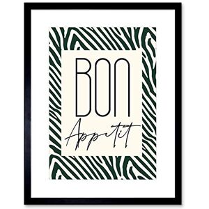 Wee Blue Coo Kitchen Zebra Bon Appetit Typography Artwork Framed Wall Art Print 9X7 Inch Wee Blue Coo Kitchen Zebra Bon Appetit Typography Artwork Framed Wall Art Print 9X7 Inch