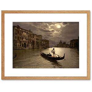 Wee Blue Coo Photo Moonlight Moon Grand Canal Gondola Venice Italy Framed Wall Art Print Wee Blue Coo Photo Moonlight Moon Grand Canal Gondola Venice Italy Framed Wall Art Print