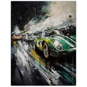 Artery8 Classic Race Cars Night Scene British Racing Green Motorsport Fan For Him Man Cave Extra Large XL Wall Art Poster Print Artery8 Classic Race Cars Night Scene British Racing Green Motorsport Fan For Him Man Cave Extra Large XL Wall Art Poster Print