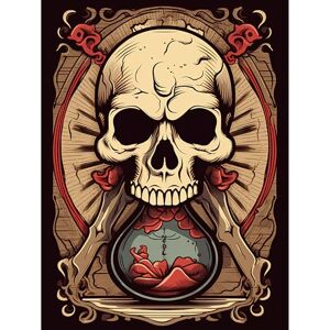Artery8 Hourglass Skull Old School USA Tattoo Ink Body Rockabilly Americana 50s Extra Large XL Wall Art Poster Print Artery8 Hourglass Skull Old School USA Tattoo Ink Body Rockabilly Americana 50s Extra Large XL Wall Art Poster Print