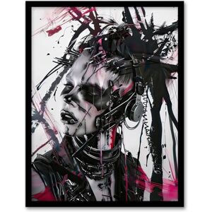 Artery8 Cybergoth Woman Portrait Modern Cyberpunk Living Room Artwork Framed Wall Art Print A4 Artery8 Cybergoth Woman Portrait Modern Cyberpunk Living Room Artwork Framed Wall Art Print A4