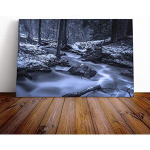 Big Box Art Canvas Print Wall Art Landscape Winter Forest Stream Mounted and Stretched Box Frame Picture Home Decor for Kitchen, Living Room, Bedroom, Hallway, Multi-Colour, 20x14 Inch Big Box Art Canvas Print Wall Art Landscape Winter Forest Stream Mounted and Stretched Box Frame Picture Home Decor for Kitchen, Living Room, Bedroom, Hallway, Multi-Colour, 20x14 Inch