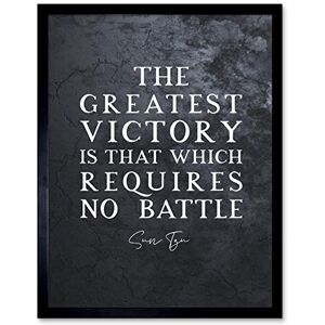 Artery8 Slate Inspiring Quote Sun Tzu Greatest Victory No Battle Art Print Framed Poster Wall Decor 12x16 inch Artery8 Slate Inspiring Quote Sun Tzu Greatest Victory No Battle Art Print Framed Poster Wall Decor 12x16 inch