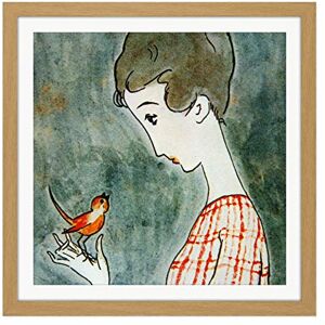 Artery8 Takehisa Red Bird Japanese Painting Square Wooden Framed Wall Art Print Picture 16X16 Inch Artery8 Takehisa Red Bird Japanese Painting Square Wooden Framed Wall Art Print Picture 16X16 Inch