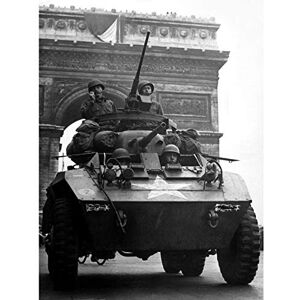 Fine Art Prints US Army WWII War Greyhound Armoured Car Paris 1944 Photo Premium Wall Art Canvas Print 18X24 Inch Fine Art Prints US Army WWII War Greyhound Armoured Car Paris 1944 Photo Premium Wall Art Canvas Print 18X24 Inch