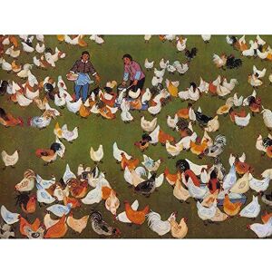 Wee Blue Coo Painting Cultural China Chicken Farm Hen Food Communism Art Print Poster Wall Decor 12X16 Inch Wee Blue Coo Painting Cultural China Chicken Farm Hen Food Communism Art Print Poster Wall Decor 12X16 Inch