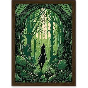 Artery8 - Fox Silhouette Forest - Brown - A4 - Wall Art Artery8 - Fox Silhouette Forest - Brown - A4 - Wall Art