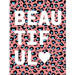 Wee Blue Coo Leopard Coral And Blue Beautiful Words Large Wall Art Print Canvas Premium Poster Wee Blue Coo Leopard Coral And Blue Beautiful Words Large Wall Art Print Canvas Premium Poster