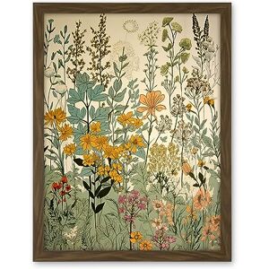 Artery8 Wildflower Vintage Botanical Painting Pastel Yellow Green Teal Pink Spring Field Artwork Framed Wall Art Print 18X24 Inch Artery8 Wildflower Vintage Botanical Painting Pastel Yellow Green Teal Pink Spring Field Artwork Framed Wall Art Print 18X24 Inch