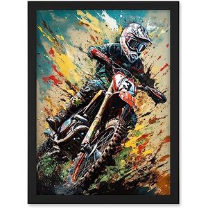 Artery8 Motocross Race Sport Driver Action Shot Painting Artwork Framed A3 Wall Art Print Artery8 Motocross Race Sport Driver Action Shot Painting Artwork Framed A3 Wall Art Print