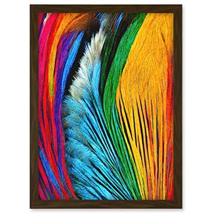 Doppelganger33 LTD Vibrant Rainbow Peacock Feather Abstract Macro Painting Artwork Framed A3 Wall Art Print Doppelganger33 LTD Vibrant Rainbow Peacock Feather Abstract Macro Painting Artwork Framed A3 Wall Art Print