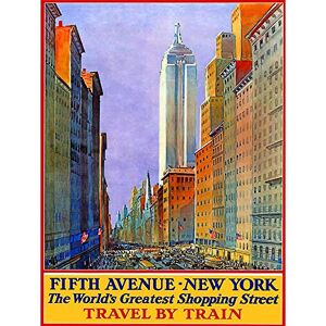 Wee Blue Coo Travel New York City Fifth Avenue Shop Store Rail USA Art Print Poster Wall Decor 12X16 Inch Wee Blue Coo Travel New York City Fifth Avenue Shop Store Rail USA Art Print Poster Wall Decor 12X16 Inch