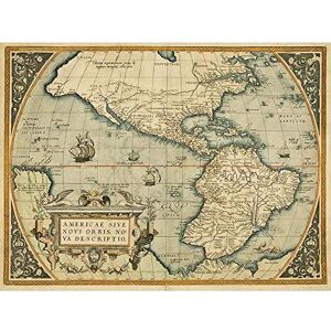 Wee Blue Coo Map Antique Vintage Mexico South America Pacific Ocean Spain Art Print Poster Wall Decor 12X16 Inch Wee Blue Coo Map Antique Vintage Mexico South America Pacific Ocean Spain Art Print Poster Wall Decor 12X16 Inch