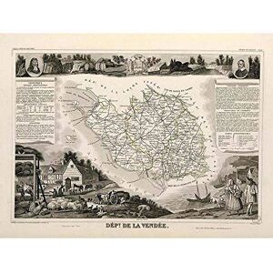Wee Blue Coo Map Old France Levasseur Vendee Department Art Print Poster Wall Decor 12X16 Inch Wee Blue Coo Map Old France Levasseur Vendee Department Art Print Poster Wall Decor 12X16 Inch