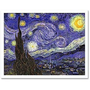 Wee Blue Coo Vincent Van Gogh Starry Night Old Master Painting Art Print Framed Poster Wall Decor 12X16 Inch Wee Blue Coo Vincent Van Gogh Starry Night Old Master Painting Art Print Framed Poster Wall Decor 12X16 Inch