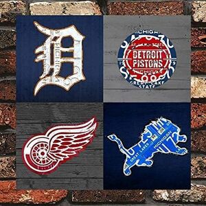 Kexle Detroit Sports Fan Recycled Vintage Michigan Vintage Retro Metal Wall Decor Art Shop Man Cave Bar Garage 12"X12" Sign Kexle Detroit Sports Fan Recycled Vintage Michigan Vintage Retro Metal Wall Decor Art Shop Man Cave Bar Garage 12"X12" Sign