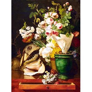 Wee Blue Coo Painting Still Life Berjon Flowers Shells Shark Head Wall Art Print Wee Blue Coo Painting Still Life Berjon Flowers Shells Shark Head Wall Art Print