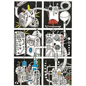 Artery8 Abstract Machines Chemistry Doodle Painting Premium Wall Art Canvas Print 18X24 Inch Artery8 Abstract Machines Chemistry Doodle Painting Premium Wall Art Canvas Print 18X24 Inch