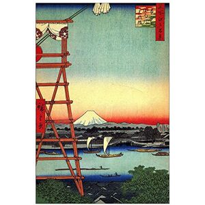 ArtPlaza Hiroshige Utagawa-Yanagibashi Bridge Decorative Panel, Wood, Multi-Colour, 60 x 1.8 x 90 cm ArtPlaza Hiroshige Utagawa-Yanagibashi Bridge Decorative Panel, Wood, Multi-Colour, 60 x 1.8 x 90 cm