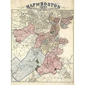 Fine Art Prints Williams 1876 Map Boston Massachusetts USA Unframed Wall Art Print Poster Home Decor Premium Fine Art Prints Williams 1876 Map Boston Massachusetts USA Unframed Wall Art Print Poster Home Decor Premium