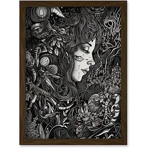 Artery8 - Nature Goddess BW - A4 - Framed - Wall Art Artery8 - Nature Goddess BW - A4 - Framed - Wall Art