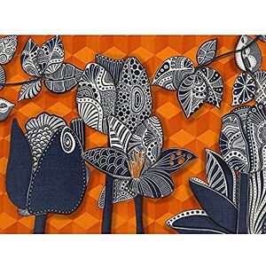 Artery8 Abstract Patterned Denim Flowers Painting Unframed Wall Art Print Poster Home Decor Premium Artery8 Abstract Patterned Denim Flowers Painting Unframed Wall Art Print Poster Home Decor Premium