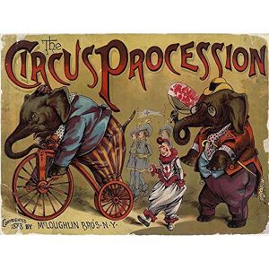 Wee Blue Coo Circus Procession Elephant Clown Vintage USA Art Print Poster Wall Decor 12X16 Inch Wee Blue Coo Circus Procession Elephant Clown Vintage USA Art Print Poster Wall Decor 12X16 Inch