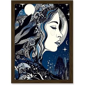 Artery8 New Moon Goddess Winter Moonlit Witchy Forest Starry Night Mother Nature Boho Patterns Artwork Framed A3 Wall Art Print Artery8 New Moon Goddess Winter Moonlit Witchy Forest Starry Night Mother Nature Boho Patterns Artwork Framed A3 Wall Art Print