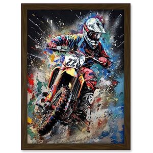 Artery8 Motocross Race Action Shot Extreme Sport Painting Artwork Framed A3 Wall Art Print Artery8 Motocross Race Action Shot Extreme Sport Painting Artwork Framed A3 Wall Art Print