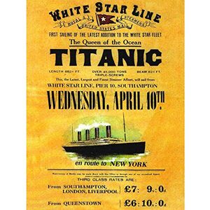 Wee Blue Coo Travel Transport Doomed Ocean Liner Titanic Queen White Star UK Art Print Poster Wall Decor 12X16 Inch Wee Blue Coo Travel Transport Doomed Ocean Liner Titanic Queen White Star UK Art Print Poster Wall Decor 12X16 Inch