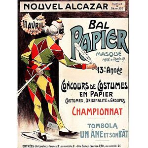 Wee Blue Coo Theatre Cultural Masked Ball Harlequin France Vintage Advertising Art Print Poster Wall Decor 12X16 Inch Wee Blue Coo Theatre Cultural Masked Ball Harlequin France Vintage Advertising Art Print Poster Wall Decor 12X16 Inch