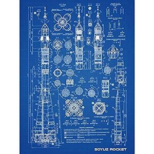Artery8 Soyuz Rocket USSR Soviet Space Blueprint Plan Art Print Canvas Premium Wall Decor Poster Mural Artery8 Soyuz Rocket USSR Soviet Space Blueprint Plan Art Print Canvas Premium Wall Decor Poster Mural
