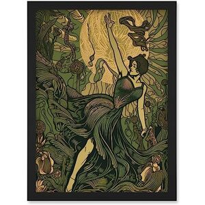 Artery8 - Boho Ballerina - Forest Moon - A4 - Framed Wall Art Artery8 - Boho Ballerina - Forest Moon - A4 - Framed Wall Art