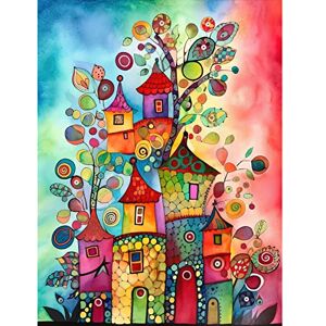 Artery8 Country Houses Concept Folk Art Watercolour Painting Large Wall Art Poster Print Thick Paper 18X24 Inch Artery8 Country Houses Concept Folk Art Watercolour Painting Large Wall Art Poster Print Thick Paper 18X24 Inch