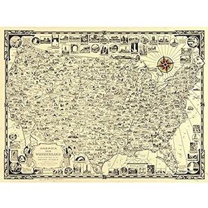 Fine Art Prints Chase 1940 Map America Wonderland Pictorial ungerahmt Wandbild Druck Poster Home Decor Premium Fine Art Prints Chase 1940 Map America Wonderland Pictorial ungerahmt Wandbild Druck Poster Home Decor Premium