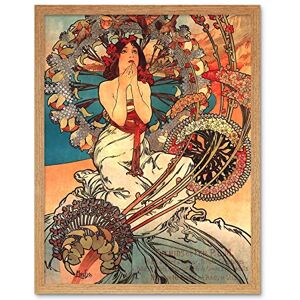 Wee Blue Coo Painting Mucha Nouveau Woman Spring Floral Art Print Framed Poster Wall Decor 12X16 Inch Wee Blue Coo Painting Mucha Nouveau Woman Spring Floral Art Print Framed Poster Wall Decor 12X16 Inch