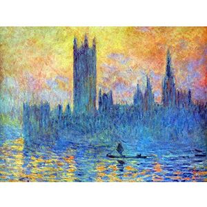 Wee Blue Coo Monet London Parliament Winter Old Master Painting Art Print Poster Wall Decor 12X16 Inch Wee Blue Coo Monet London Parliament Winter Old Master Painting Art Print Poster Wall Decor 12X16 Inch