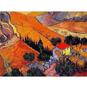 Wee Blue Coo Van Gogh Landscape With House Ploughman 1889 Unframed Wall Art Print Poster Home Decor Premium Wee Blue Coo Van Gogh Landscape With House Ploughman 1889 Unframed Wall Art Print Poster Home Decor Premium