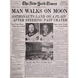 Wee Blue Coo Vintage Space Newspaper Moon Aldrin Armstrong Art Print Poster Wall Decor 12X16 Inch Wee Blue Coo Vintage Space Newspaper Moon Aldrin Armstrong Art Print Poster Wall Decor 12X16 Inch